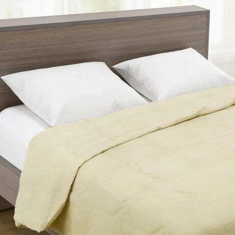 Acolchado Cama King Size Richmond Microfibra Relleno Guata Beige