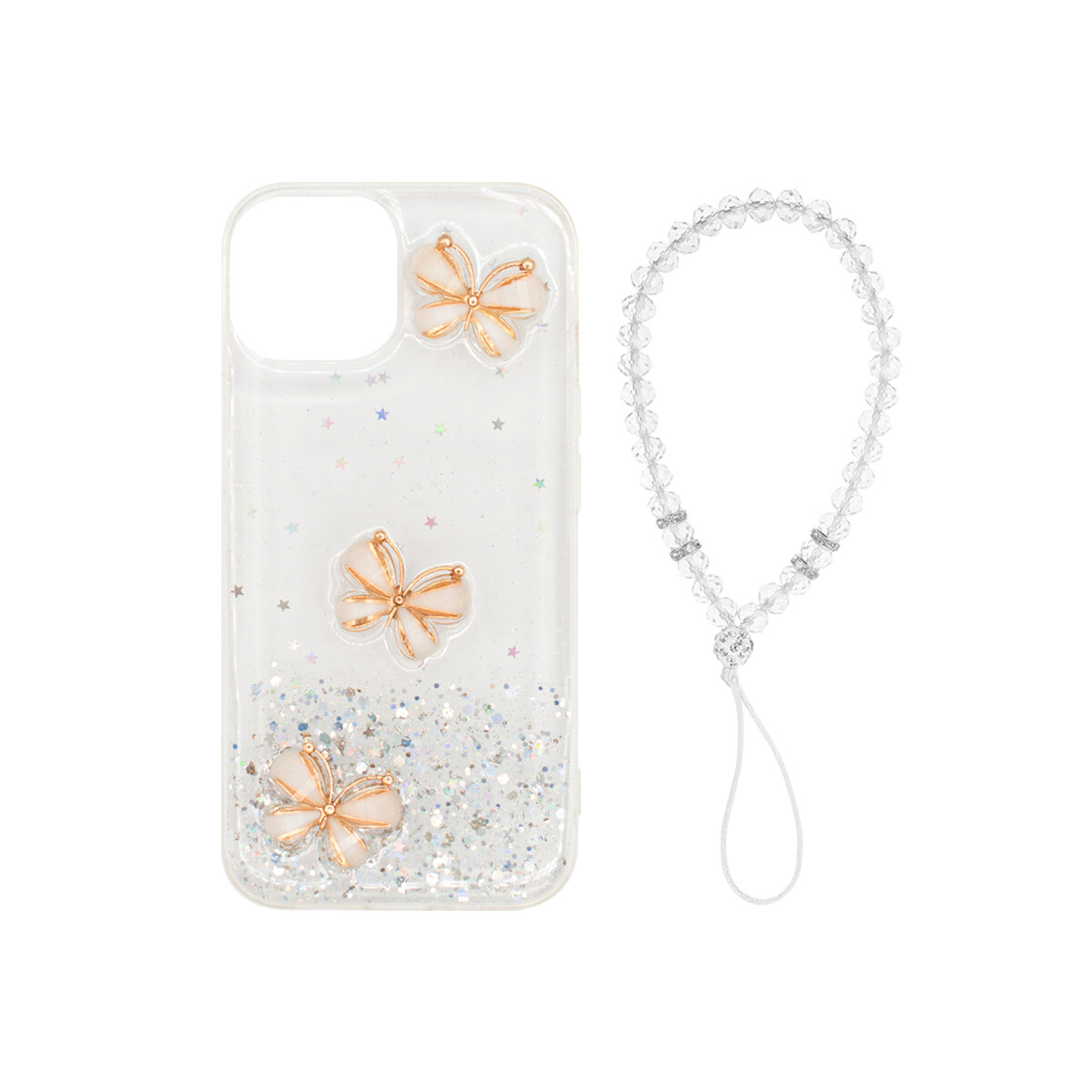 Protector iPhone 13 Pro diseño mariposa en 3D transparente 