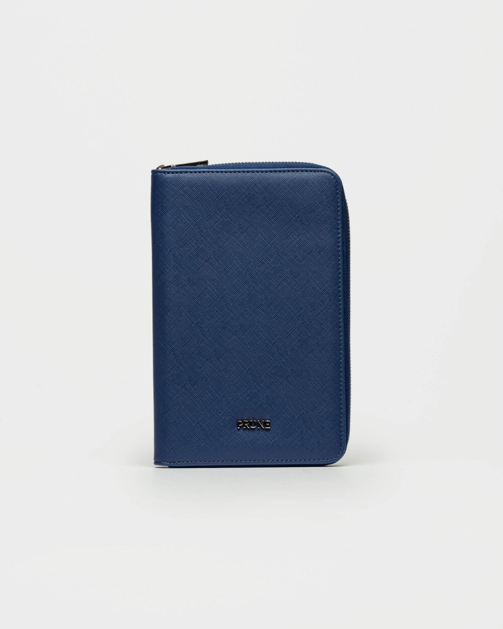 Billetera Travel en Efecto Cuero Saffiano Azul