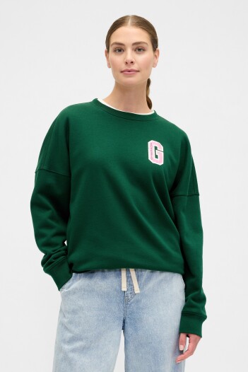 Buzo Deportivo Logo Gap Oversized Mujer Evergreen Glamour