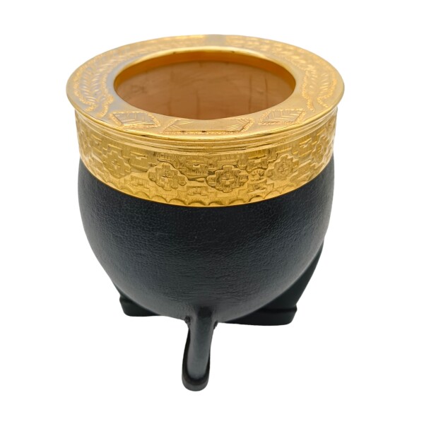 MATE IMPERIAL ALPACA BAÑADA EN ORO 47 Negrouniforme