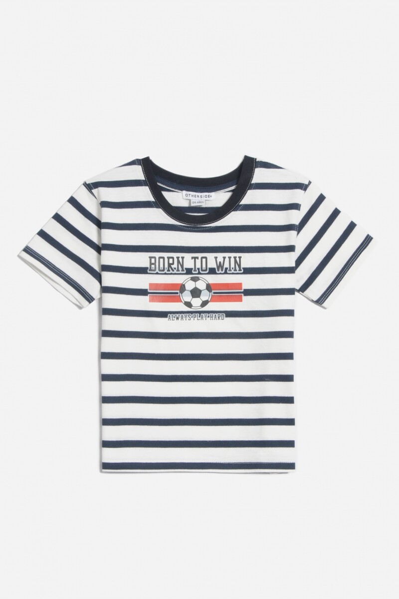 Remera rayada - Azul 