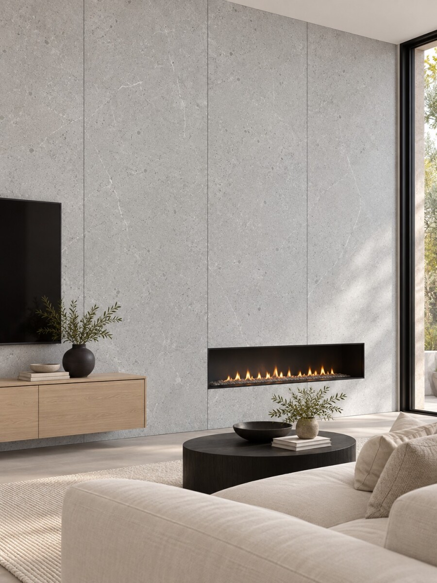 Placas Revestimiento SPC para Pared Gris Ceniza 