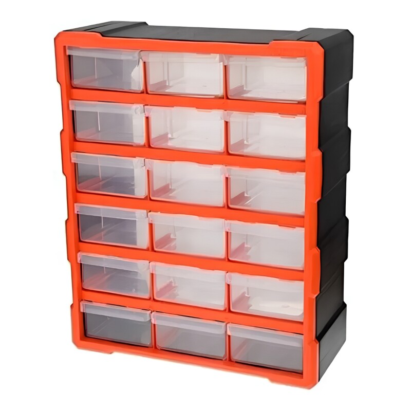 Gavetero Organizador Tactix 18 Cajones 49cm x 16cm x 38cm Gavetero Organizador Tactix 18 Cajones 49cm x 16cm x 38cm