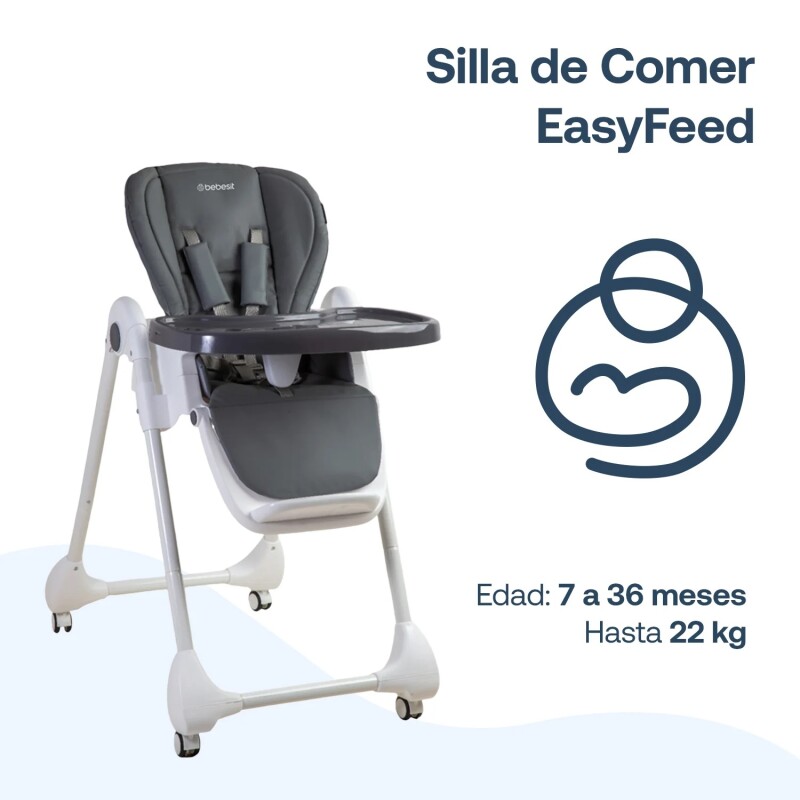 Silla de Comer EasyFeed Bebesit GRIS Silla de Comer EasyFeed Bebesit GRIS