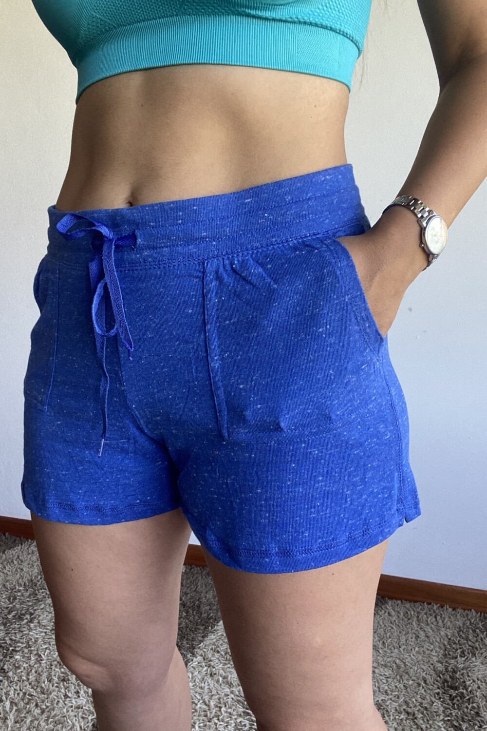 Shorts de algodón Azul Francia