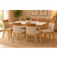Juego de Comedor CRISTAL 1,60 x 0,90 con 6 Sillas Palha – Imbuia y Blanco Juego de Comedor CRISTAL 1,60 x 0,90 con 6 Sillas Palha – Imbuia y Blanco