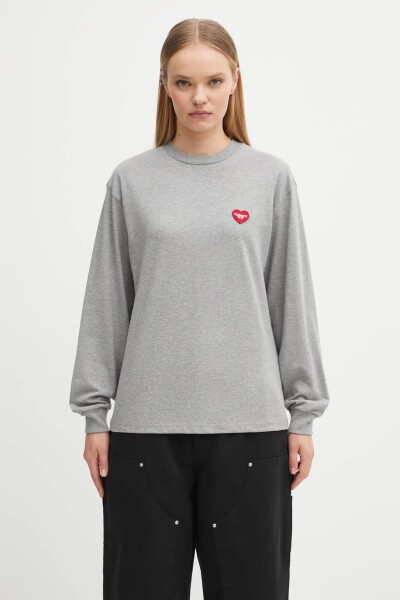 W' L/S HEART PATCH T-SHIRT Gris