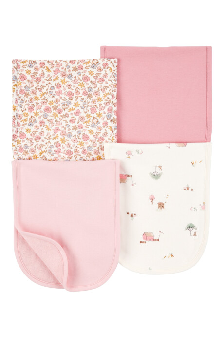 Pack cuatro babitas de algodón, rosadas Sin color