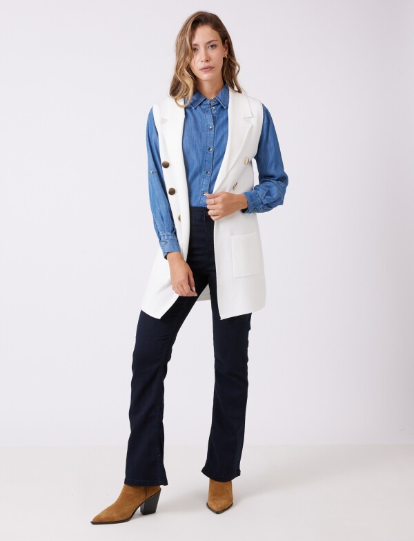 Chaleco Botones CRUDO