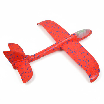 Avion Planeador Cometa Espuma Con Luces Led 48 Cm Lanzable Color Rojo
