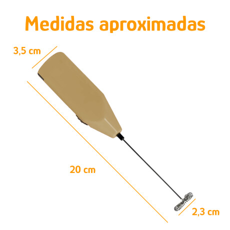 Batidor Espumador Multiuso Portátil Pilas AA Acero Inox Beige