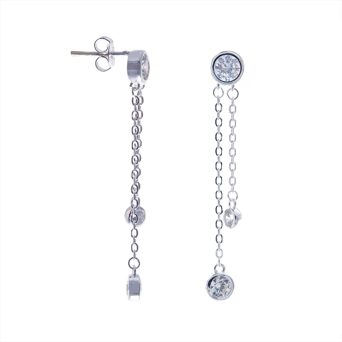 Par de caravanas de plata 925, PUNTO DE LUZ. 