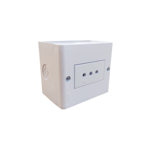 Caja 1 mód con toma 3 en línea (2P+T) blanco puro SK3494