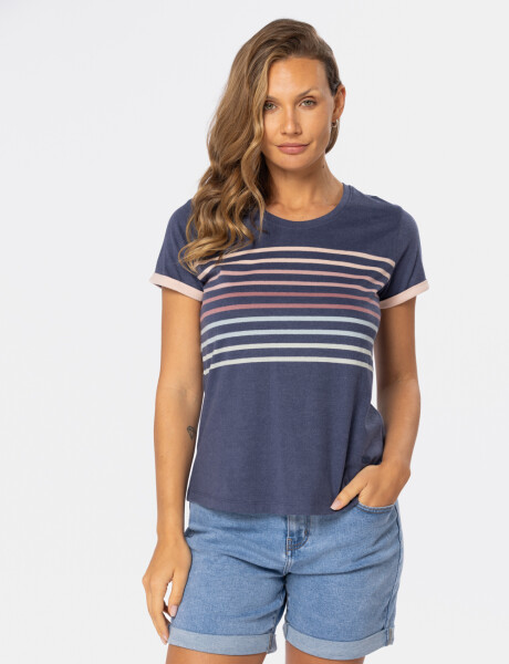 REMERA RAYADA Azul