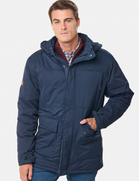CAMPERA CON CAPUCHA DESMONTABLE Azul