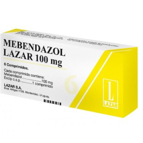 Mebendazol Lazar 100mg 6 Comprimidos Mebendazol Lazar 100mg 6 Comprimidos