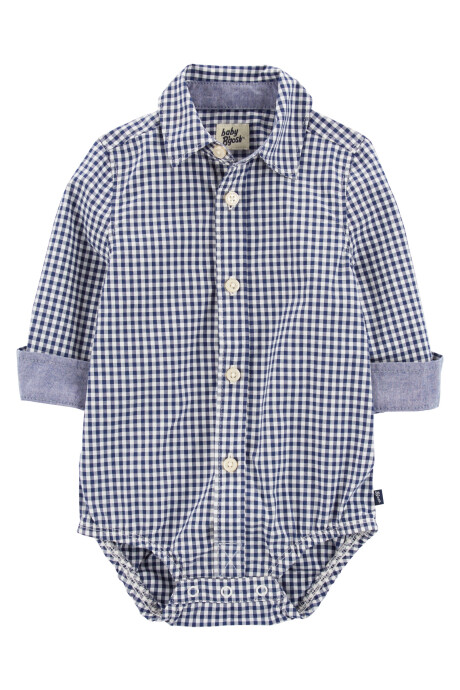 Body de algodón, tipo camisa, diseño a cuadros Body de algodón, tipo camisa, diseño a cuadros