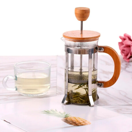 Cafetera francesa de vidrio y madera 350 ml MADERA