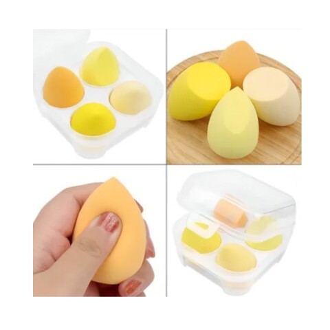 Pack x4 esponja para maquillaje Tono amarillo