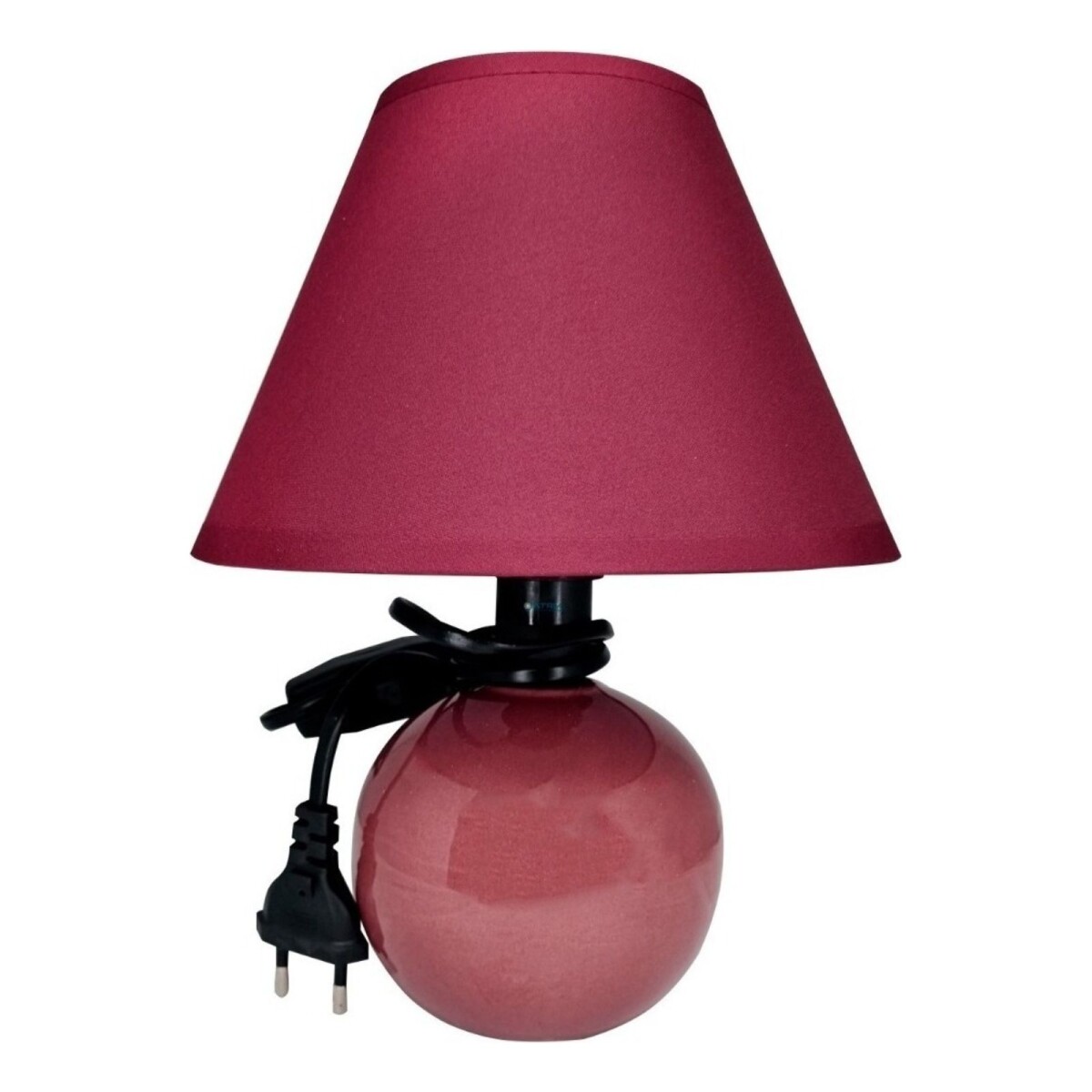 Lampara Portatil Cerámica Mesa Escritorio Luz Calidad - Color Variante Bordo 