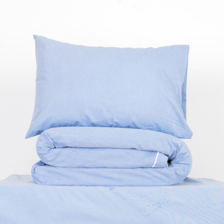 JUEGO DE SABANAS 1 1/2 PLAZA ALGODON-FRESH AZUL CHAMBRAY BLUE