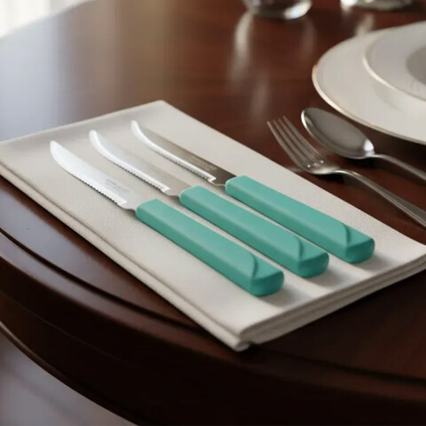 Set X3 Cuchillos Treviso de Simonaggio TURQUESA