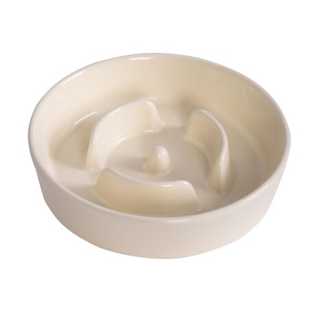 COMEDERO MASCOTAS CERAMICA BLANCO COME LENTO