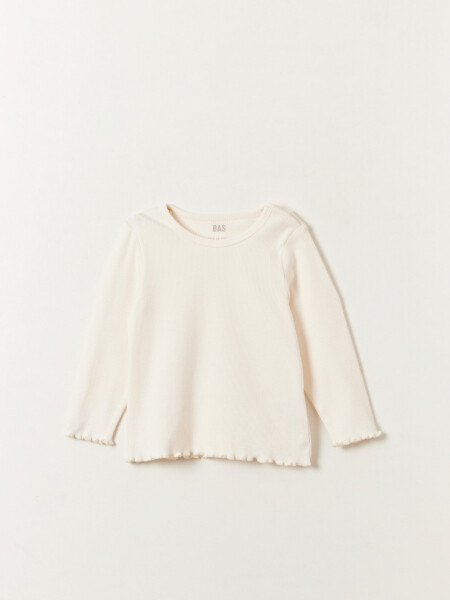 Remera rib Beige