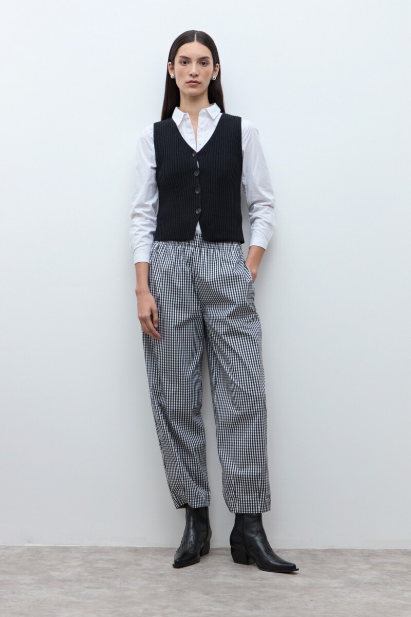 Pantalón Vichy negro