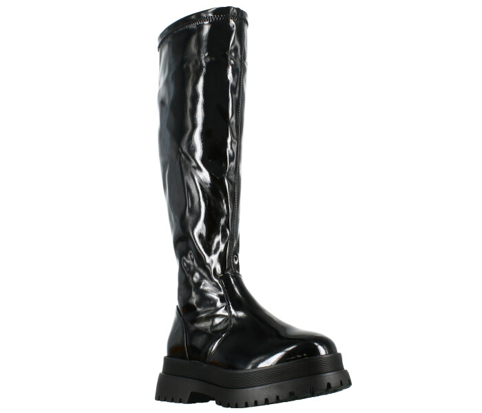 Bota bucanera NUIT de charol y plataforma Miss Ca Black