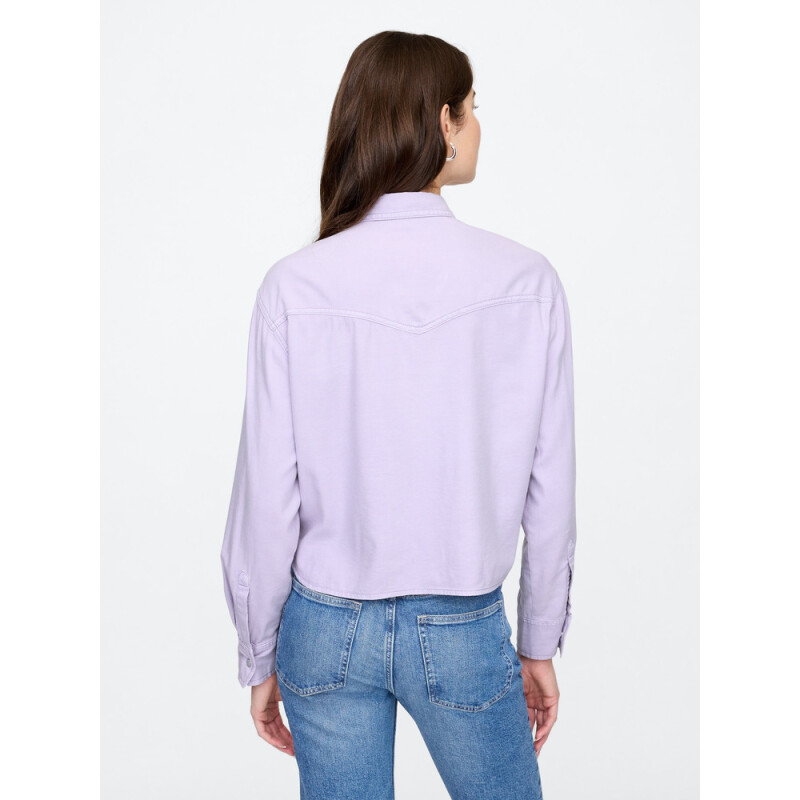 V-DENIM WESTERN CROPPED SHIRT - COLOR DUSTY LILAC
