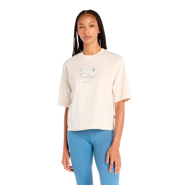 Remera New Balance Apres Run Bath Mujer WT53928LIN Beige