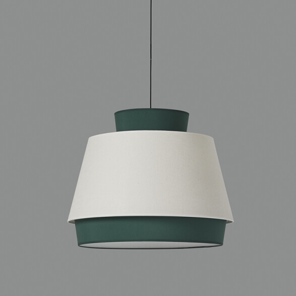 Colgante pantalla de tela verde E27 Ø450mm ASPEN BA0216