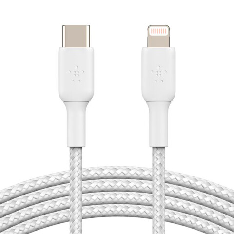 BELKIN Cable Braided USB-C a Lightning (1m) - White BELKIN Cable Braided USB-C a Lightning (1m) - White