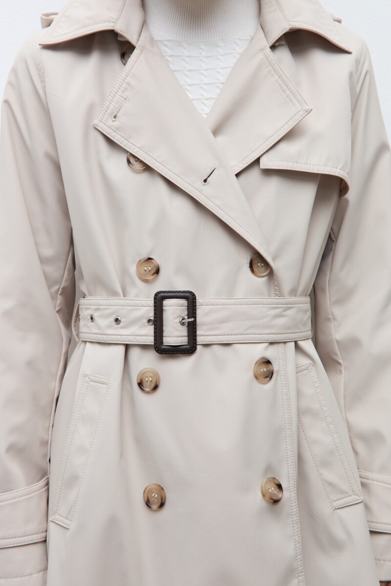 Trench impermeable capucha desmontable beige