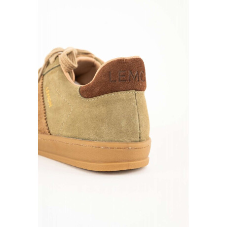 Zapatilla Gamuza Combinada Pistacho