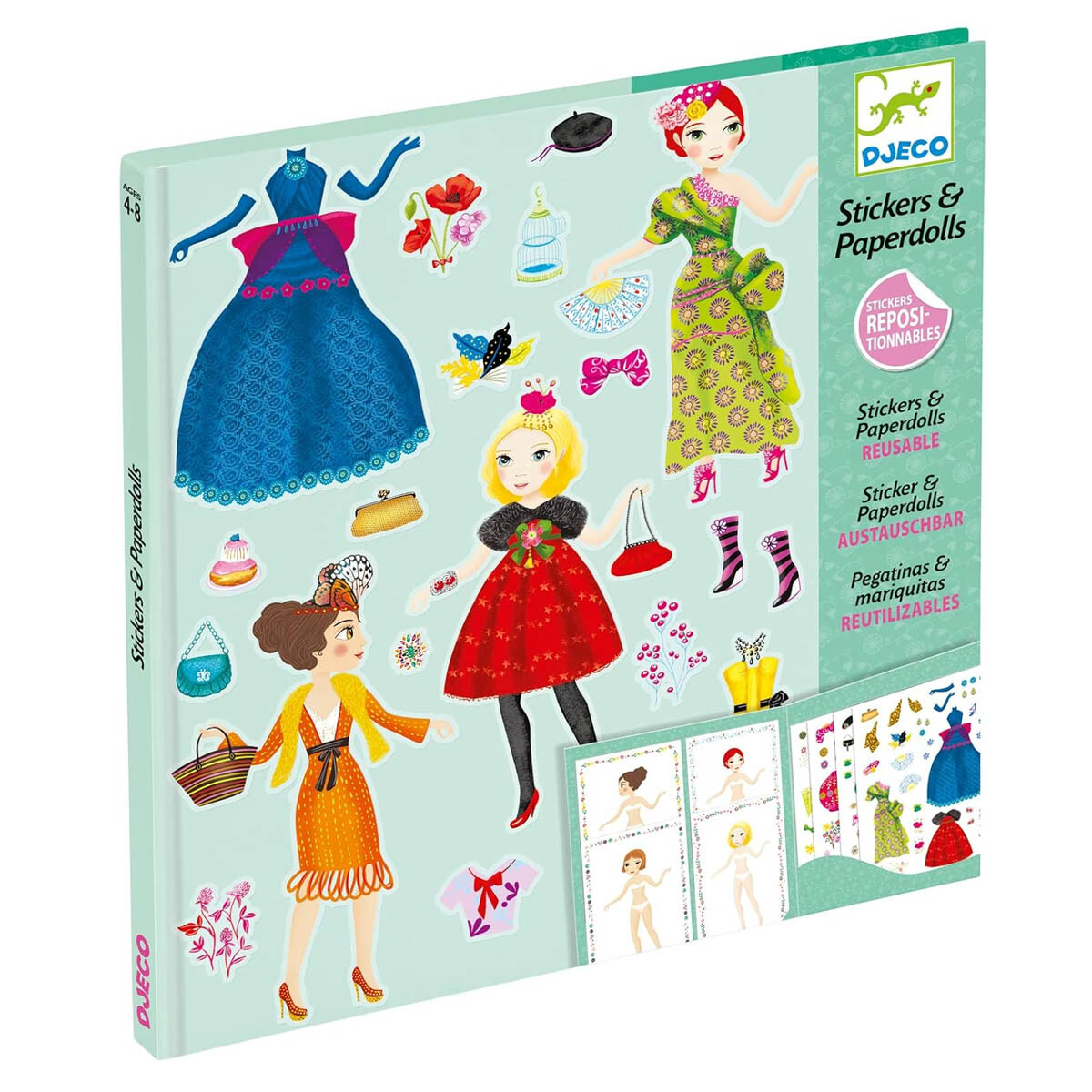Muñecas de papel y stickers reutilizables Djeco 