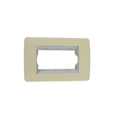 PLACA CON BASTIDOR 3 MODULOS MARFIL SLIM PLACA CON BASTIDOR 3 MODULOS MARFIL SLIM