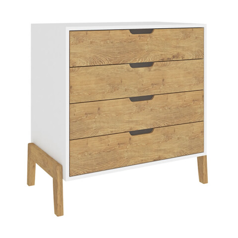Cómoda Cajonera 4 Cajones Rieles telescópicos Combinada con Patas Madera - MDP - Linea Melilla Cómoda Cajonera 4 Cajones Rieles telescópicos Combinada con Patas Madera - MDP - Linea Melilla