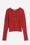 Sweater con cierre frontal ROJO