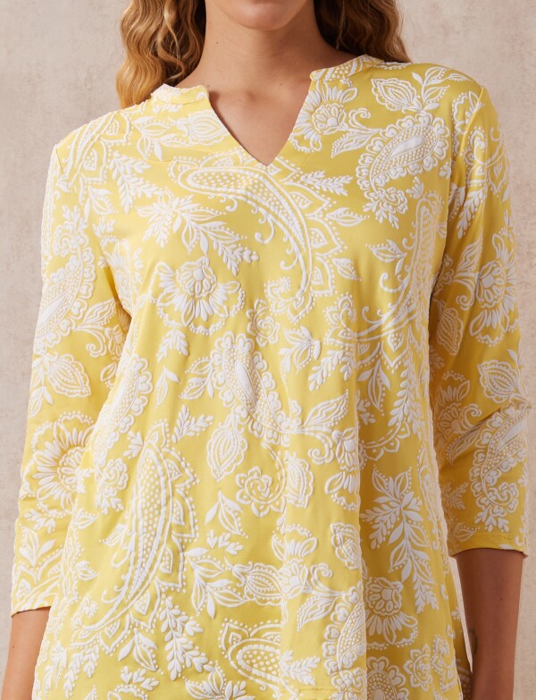 Blusa Relieve Printed AMARILLO/MULTI