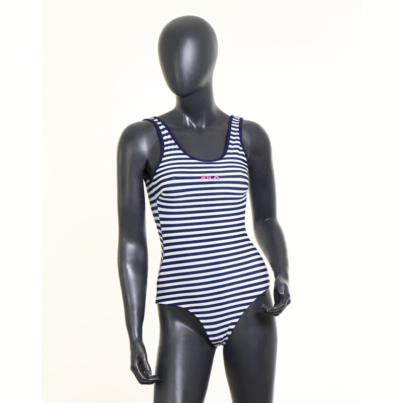 Malla Natación Mujer Fila Double Ii Listrado Marino-marino