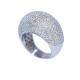 Anillo en oro 18k blanco y brillantes pave. Anillo en oro 18k blanco y brillantes pave.