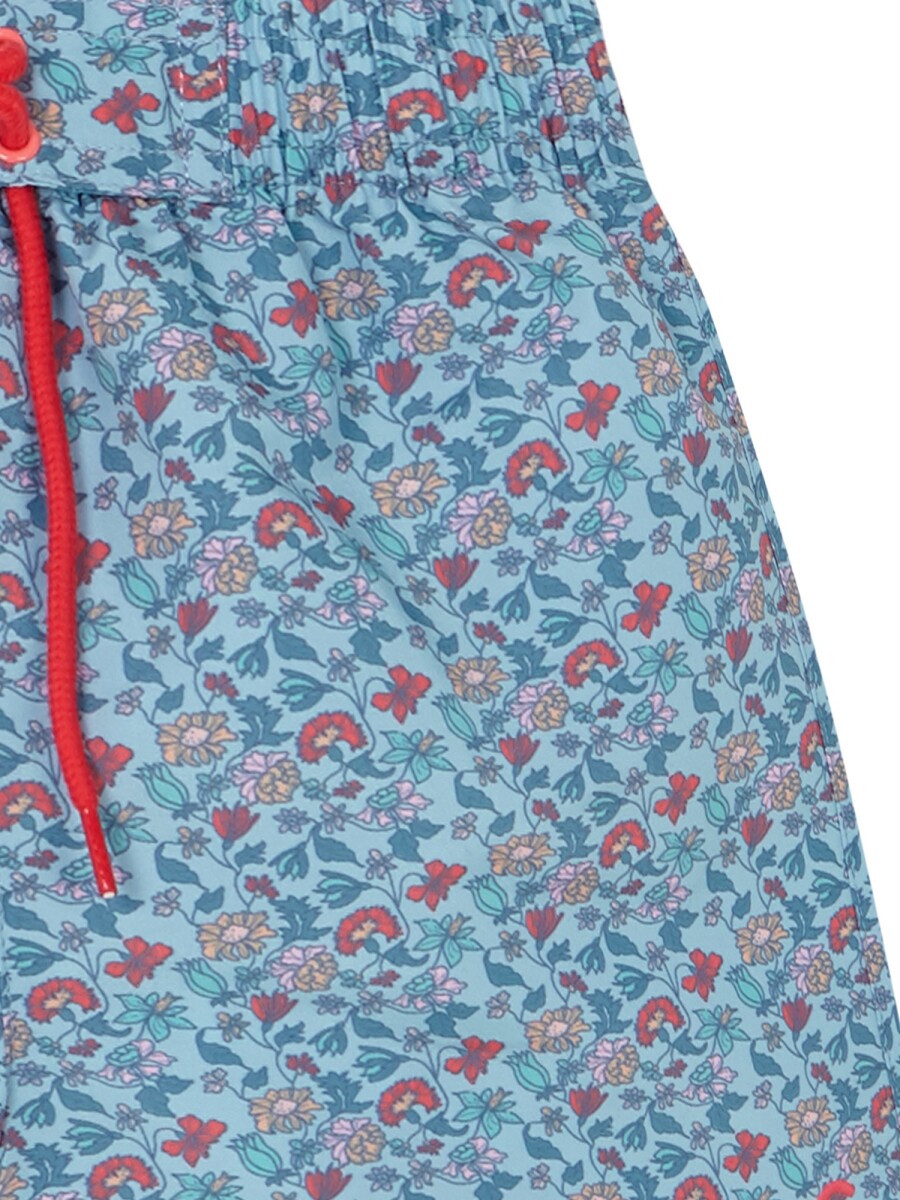 Bañador Estampado Floral Azul Claro
