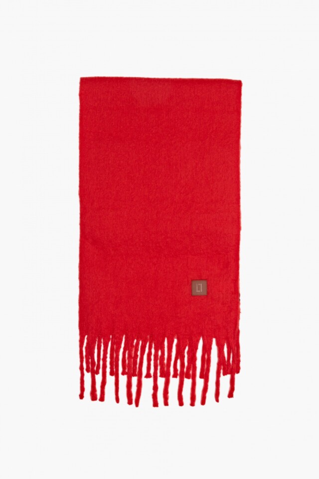 Bufanda con flecos rojo