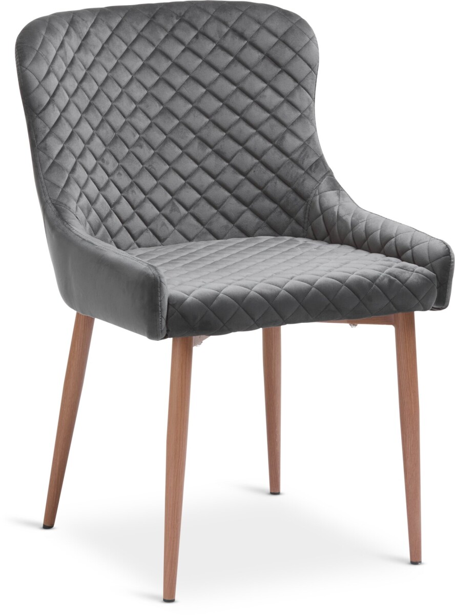 Silla de comedor PEBRINGE terciopelo gris 
