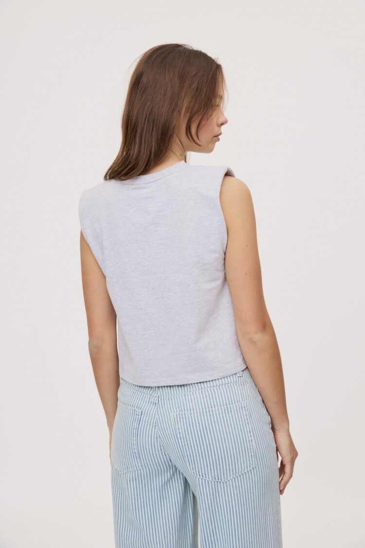 REMERA BOLDA Gris Melange
