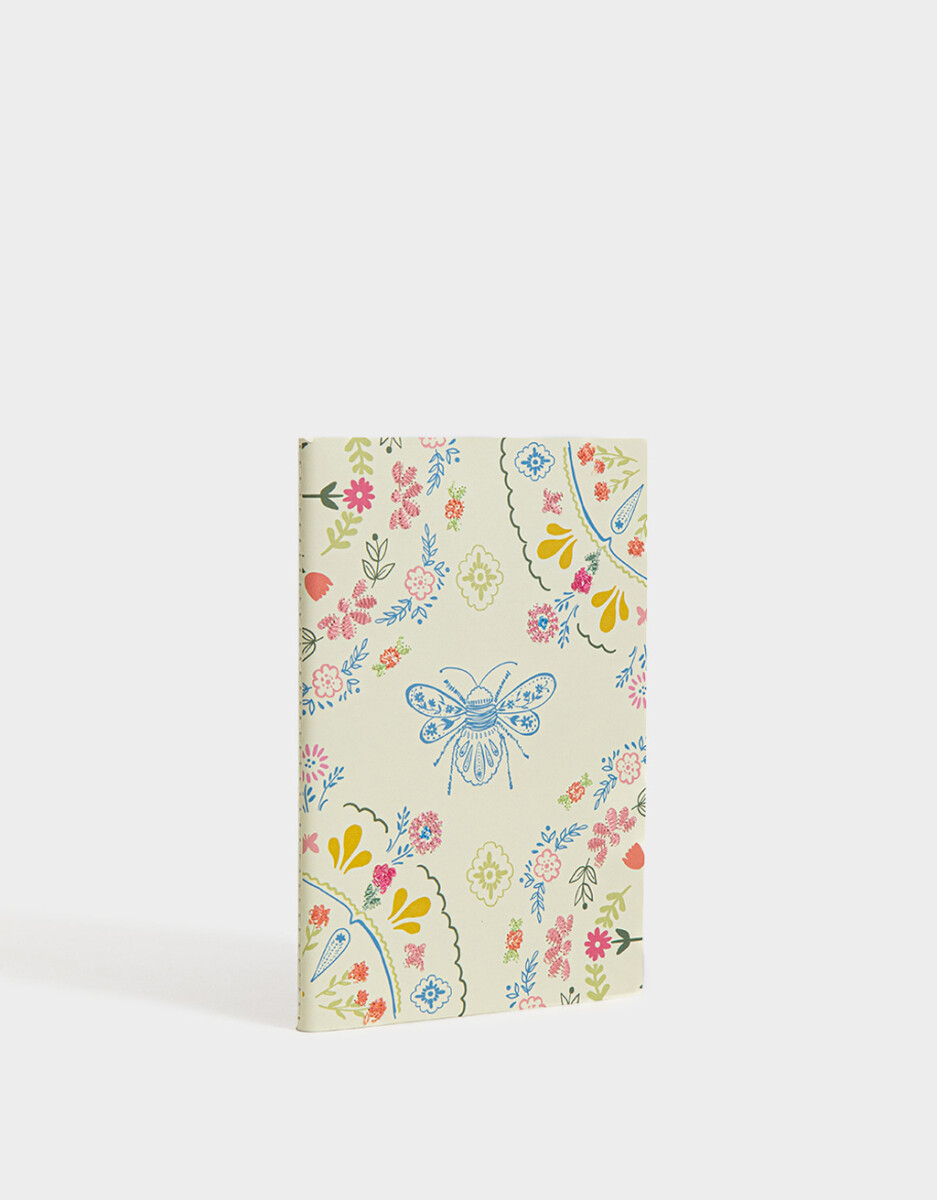 Cuaderno A5 Tapa Blanda Encuadernado Con Bordados 
