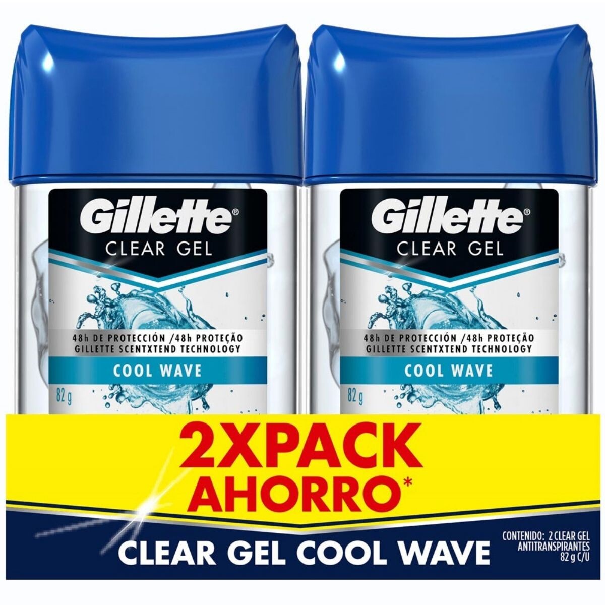 Desodorante Gillette en Barra Clear Gel Cool Wave - X2 82 GR 